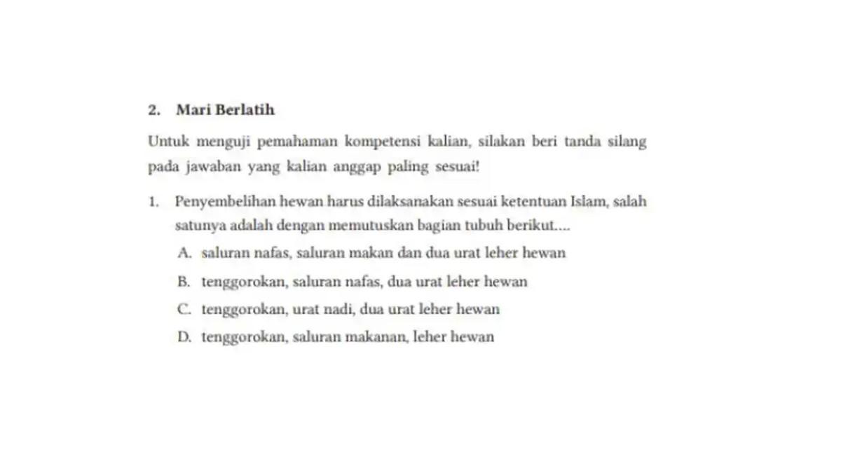 Kunci Jawaban PAI Kelas 9 SMP Kurikulum Merdeka Halaman 110-114, Bab 3: Uji Kompetansi 2