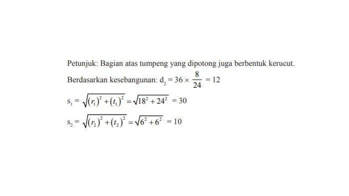 SOAL & KUNCI JAWABAN Pelajaran Matematika Kelas 9 Hal 293 294, Luas Permukaan & Volume Tumpeng