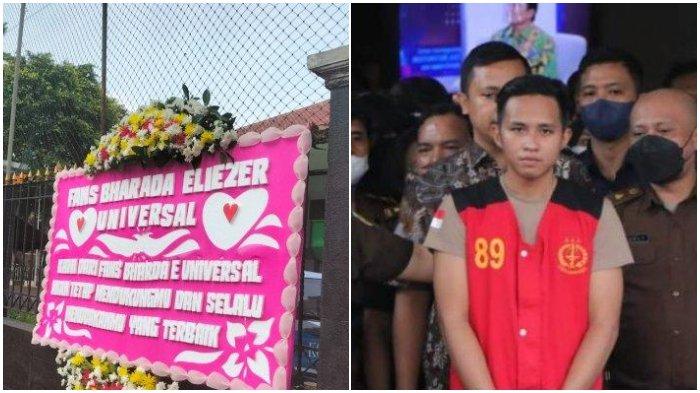 MANISNYA Dukungan Fans Bharada E, Kirim Karangan Bunga Jelang Sidang: 'Kami Akan Tetap Mendukungmu'