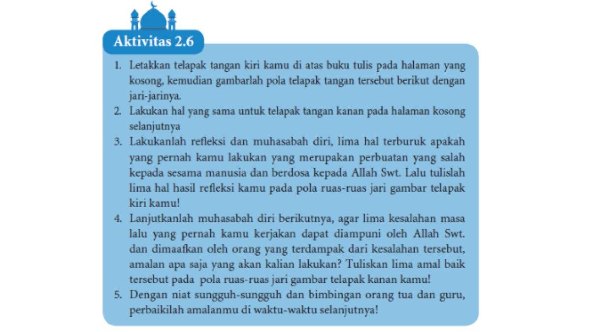 Kunci Jawaban PAI Kelas 10 Halaman 50 Kurikulum Merdeka: Muhasabah Diri dengan Melakukan Amalan Baik