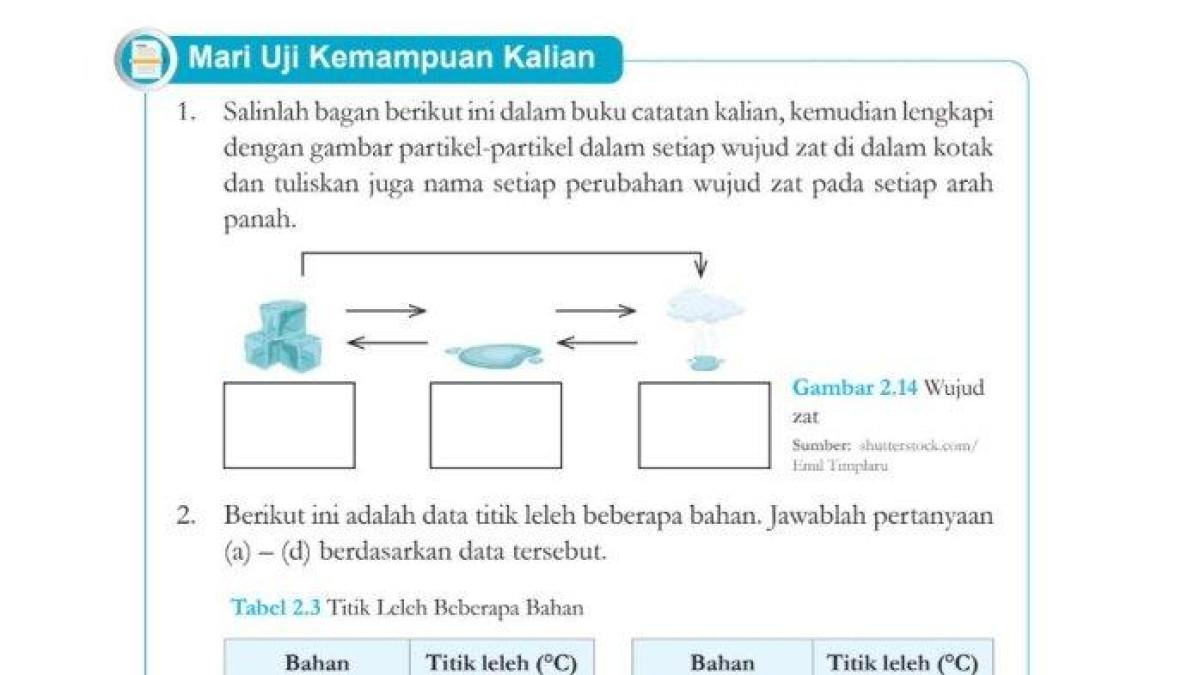Kunci jawaban IPA kelas 7 SMP/MTs halaman 60 pada buku Kurikulum Merdeka tentang Mari Uji Kemampuan Kalian (Buku IPA Kelas 7 Kurikulum Merdeka)