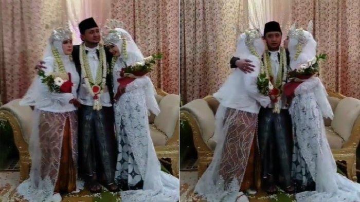 VIRAL Pria Duduk dengan 2 Mempelai, Terungkap Keikhlasan Istri Pertama Dimadu Setelah 16 Tahun Nikah