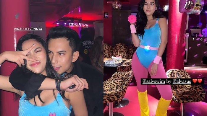 Rachel Vennya dipeluk Okin dari belakang saat hadiri acara ulang tahun Erika Carlina.