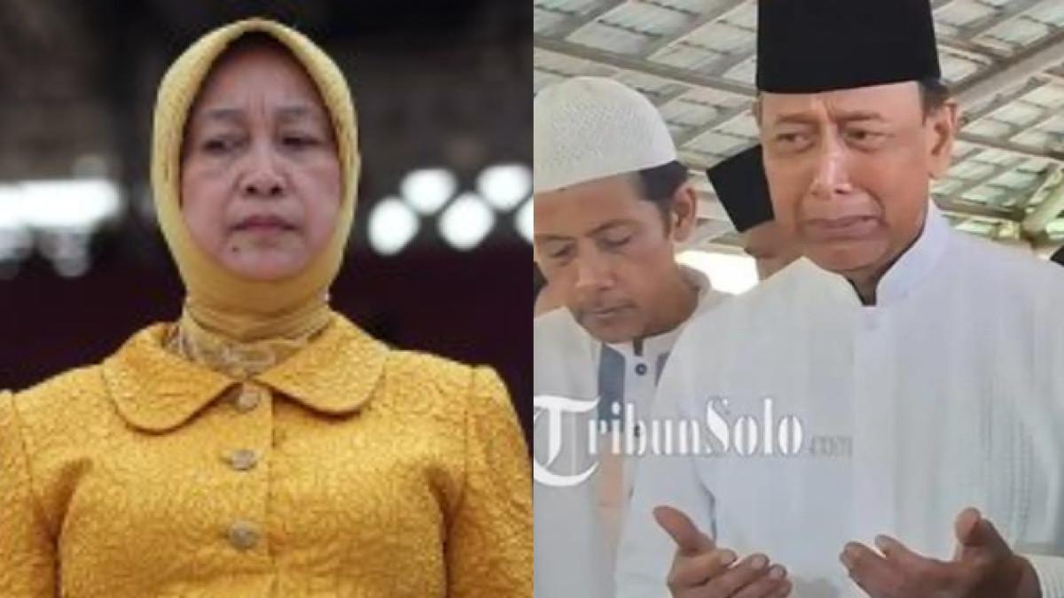 ISTRI WIRANTO MENINGGAL - Wiranto tak kuasa tahan tangis saat jenazah sang istri, Rugaiya Usman, dimakamkan.