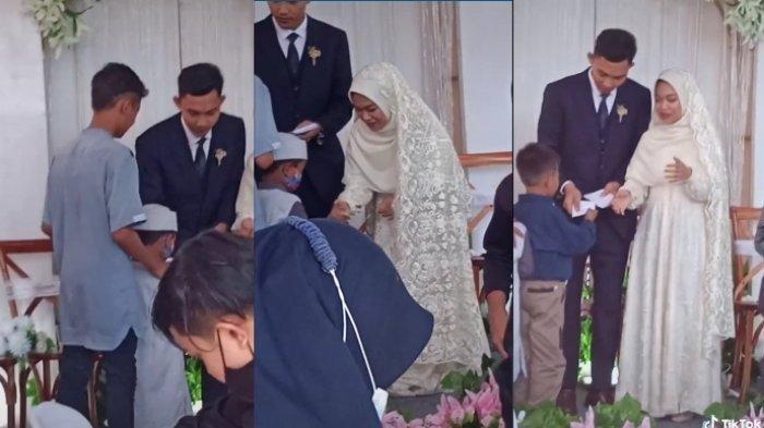 WUJUDKAN Impian, Pengantin Tak Terima Sumbangan Justru Bagi Amplop ke Anak Yatim saat Resepsi
