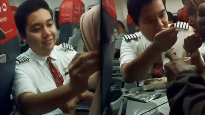 Viral Video Pramugara Lion Air Tolong Lansia, Suapi Makan Hingga Rapikan Jilbab, Aksinya Bikin Haru! 