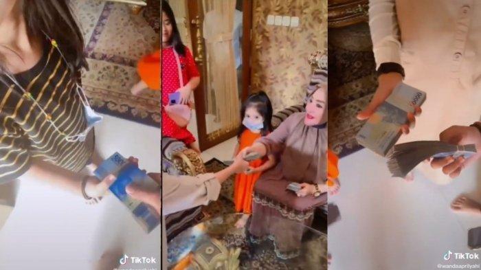 FAKTA Video Viral Wanita Bagi Segepok THR Ternyata Bukan Settingan, Per Orang Dapat Rp 5 Juta