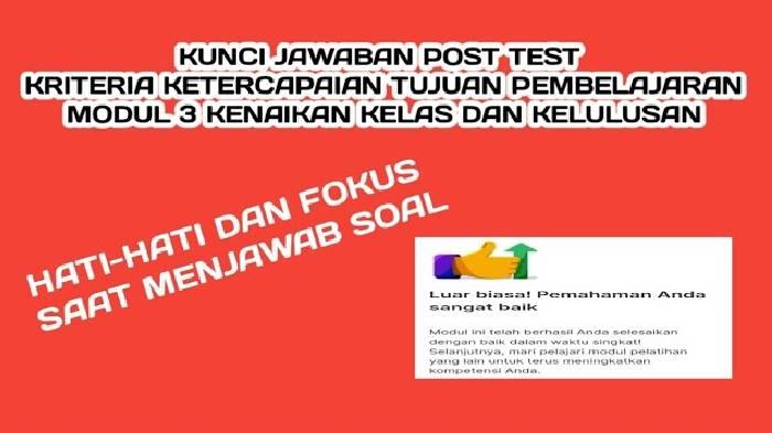 Soal & Kunci Jawaban Post Test Modul 3, Menulis Rapor Tentang Nilai Anak yang Belum Mencapai Target
