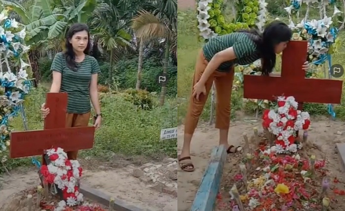 Mimpi Vera Simanjuntak Kerap Didatangi Brigadir J, Kini Datang Ziarah Cium Nisan Mendiang Pacar