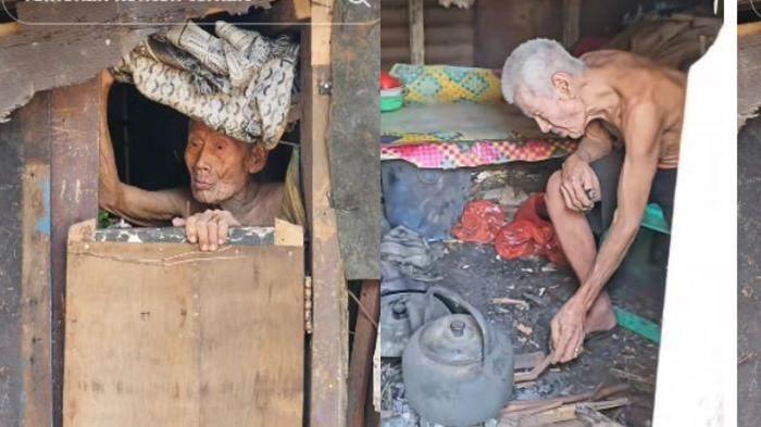 Kisah Pilu Kakek Jaung: Usia 100 Tahun Hidup Sendirian di Gubuk Kumuh, Anak Tak Mau Merawat