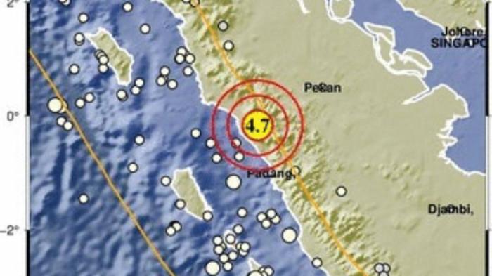GEMPA BUMI- Gempa berkekuatan magnitudo 4,7 guncang Agam, Sumatera Barat, Minggu (28/12/2025) pagi.