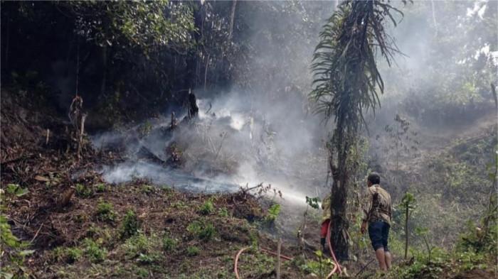 KEBAKARAN LAHAN- Kebakaran lahan di Jorong Titih, Nagari Padang Tarok, Kecamatan Baso, Kabupaten Agam, Kamis (6/11/2025) siang. Danru Damkar Biaro Agam, Alex Youhendri sebut kebakaran lahan kurang lebih 1 hektar, disebabkan oleh pembakaran sampah.