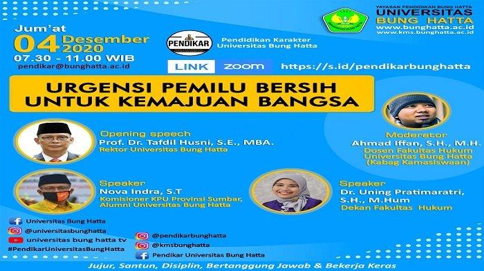 Komisioner KPU Sumbar Edukasi Mahasiswa Universitas Bung Hatta, Bahas Tentang Pemilu Bersih