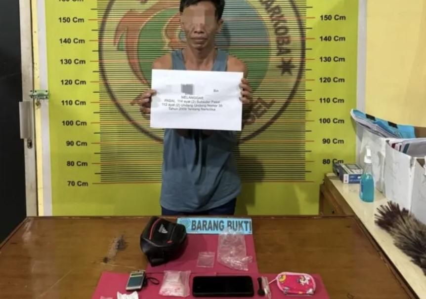 Satresnarkoba Polres Pesisir Selatan Ringkus Oknum Sopir di Jembatan Kampung Lubuk Langginang