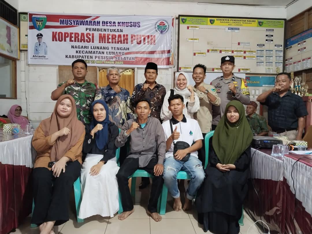 Nagari Lunang Tengah Pesisir Selatan Bentuk Koperasi Merah Putih Jalankan Inpres Penguatan Ekonomi