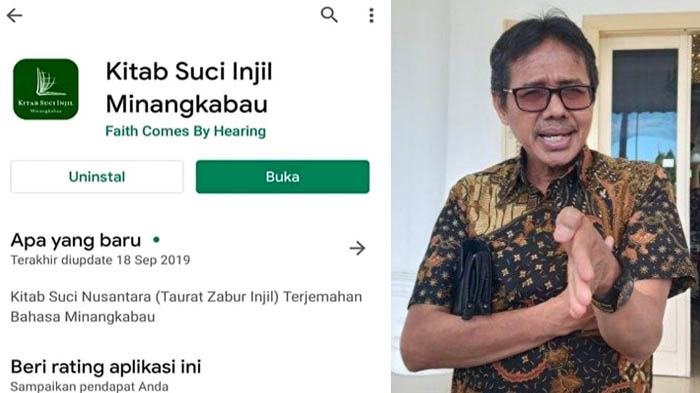 Ada Aplikasi Kitab Suci Injil Minangkabau di Play Store, Gubernur Sumbar Surati Menkominfo