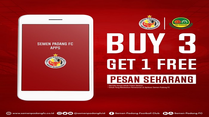Yuk! Dapatkan Tiket Online Semen Padang FC Beli 3 Gratis 1, Berikut Syarat dan Ketentuannya