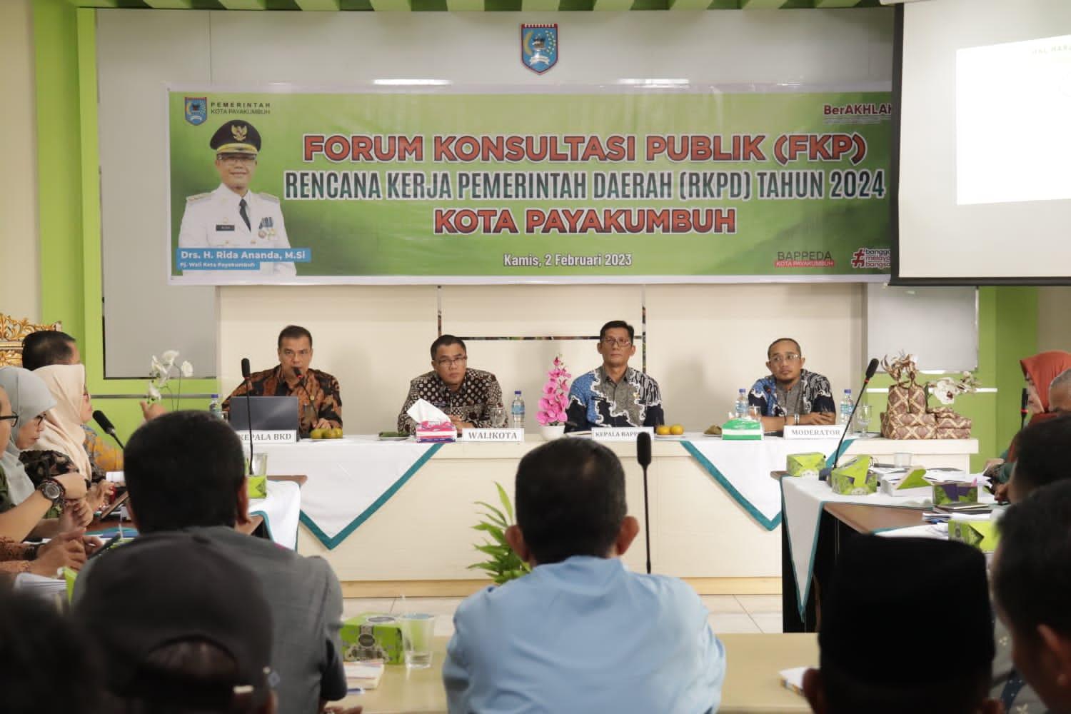 Pemko Payakumbuh Membuka Forum Konsultasi RKPD Kota Payakumbuh Tahun 2024