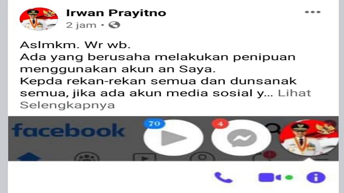 tangkapan-layar-fb-gubernur-irwan-prayitno.jpg