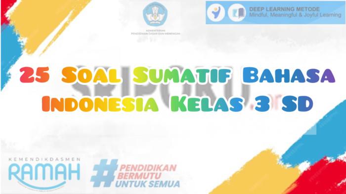 25 Soal Sumatif Bahasa Indonesia Kelas 3 SD Semester 1 Kurikulum Merdeka