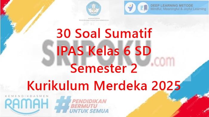 30 Soal Sumatif IPAS Kelas 6 SD Semester 2 Kurikulum Merdeka 2025