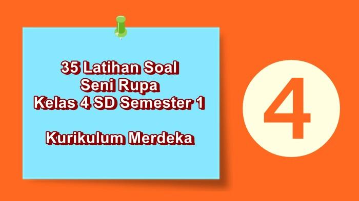 35 Soal Seni Rupa Kelas 4 SD Semester 1 Kurikulum Merdeka Lengkap dengan Kunci Jawaban