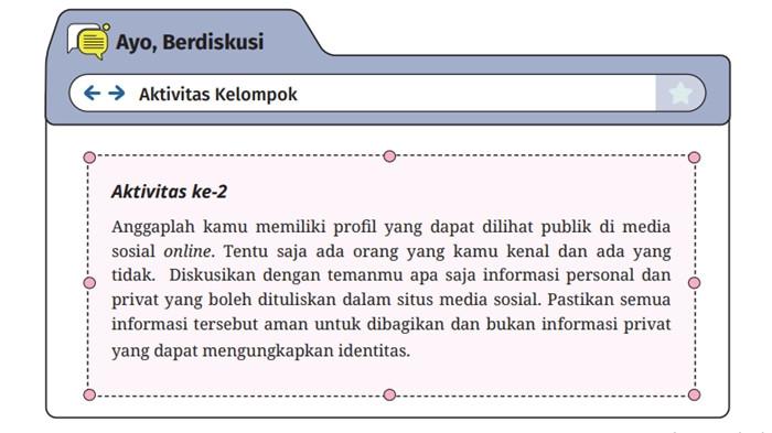 Kunci Jawaban Informatika Kelas 7 SMP Halaman 156 Kurikulum Merdeka, Ayo Berdiskusi Aktivitas ke-2