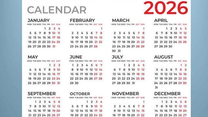 KALENDER 2026 - Berikut rincian lengkap hari libur nasional hingga jadwal cuti bersama di kalender 2026 mendatang.