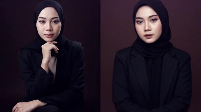 Close up duduk dengan jas hitam