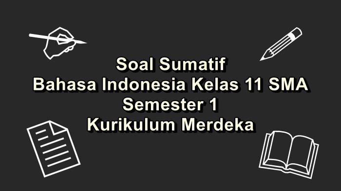 Contoh dan Pembahasan Soal Sumatif Bahasa Indonesia Kelas 11 SMA Semester 1 Kurikulum Merdeka