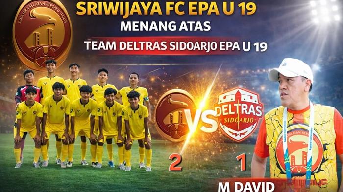 DAVID BERI BONUS - Kepala Pembina EPA Sriwijaya FC U19, Mohammad David memberi bonus kepada tim EPA Sriwijaya FC U19 usai menaklukkan Deltras Sidoarjo U19 dengan skor 2-1 di Kompleks Garudayaksa Football Academy, Sentul, Bogor, Jawa Barat, pada Minggu (5/4/2026). Elang Andalas Muda kini berhasil memimpin klasemen sementara Grup D kompetisi Elite Pro Academy (EPA) Championship U19.