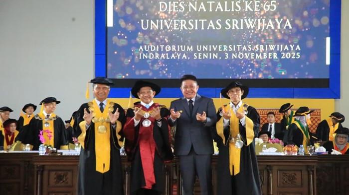 Mendagri RI Bersama Gubernur Herman Deru Hadiri Dies Natalis ke-65 Unsri