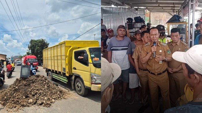 Elman Temui Pendemo yang Tutup Jalan Padat Karya Prabumulih, Janji Carikan Solusi Banjir