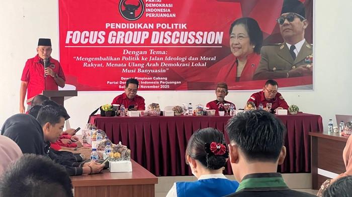 Susun Arah Perjuangan Lima Tahun, DPC PDI P Muba Gandeng Sejumlah Pakar Gela FGD