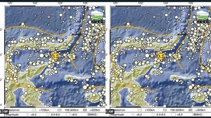 Informasi Gempa Hari ini Rabu 22 Februari, Magnitudo 3.2 di Bolaanguki-Bolsel, Sulawesi Utara.
