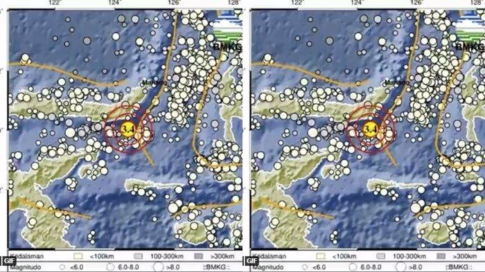 Info Gempa Hari ini Jumat, 28 April, Magnitudo 3.4 di Bolaang Uki, Bolsel, Sulawesi Utara