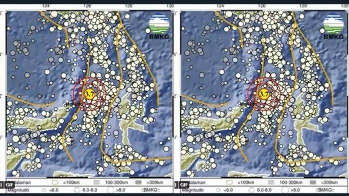 Informasi Gempa Hari ini, Minggu 19 Februari, Magnitudo 3.7 di Kepulauan Sitaro, Sulawesi Utara