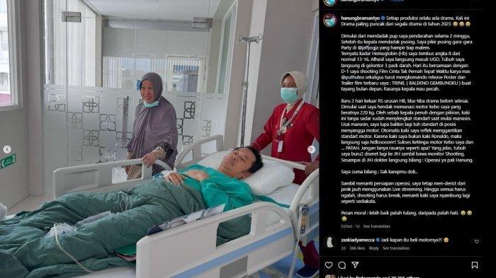 Hanung Bramantyo Tetap Kerja meski Masuk RS & Jalani Operasi, Kia Bagikan Momen Gunakan Tongkat