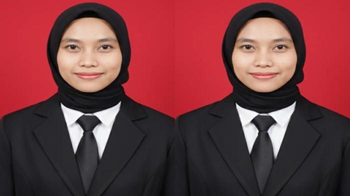 Hasil AI Gemini foto formal untuk lamaran kerja wanita Muslim