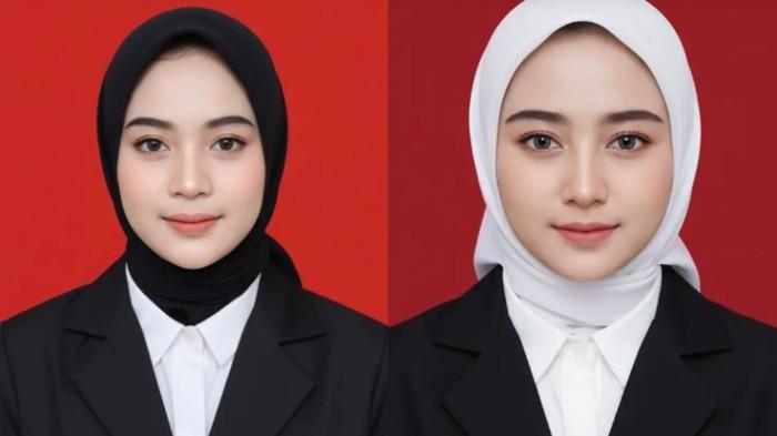 Hasil AI Gemini untuk foto formal untuk lamaran kerja wanita Muslim