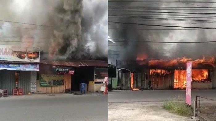BREAKING NEWS: Kebakaran di Palembang, Rumah Makan dan Konter Handphone di Lebung Gajah Terbakar