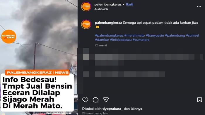 INFO KEBAKARAN - Tangkapan layar. Kebakaran di daerah Merah Mata