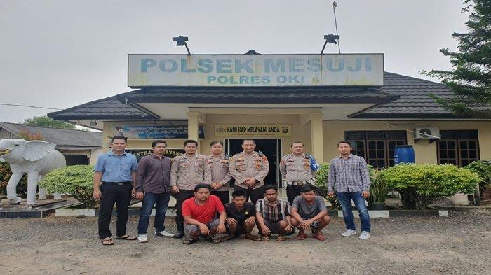 Polisi Polsek Mesuji OKI Comot 4 dari 8 Pelaku Pencurian Buah Sawit Milik PT Sumber Wangi Alam