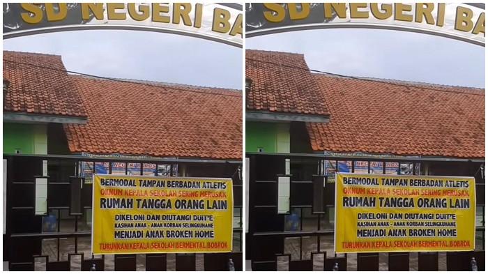 HEBOH Spanduk Bertulis 'Kepala Sekolah Perusak Rumah Tangga Orang' Bikin Gempar SD Negeri Baros