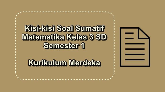 Kisi-kisi Soal Sumatif Matematika Kelas 3 SD Semester 1 Kurikulum Merdeka Beserta Kunci Jawaban
