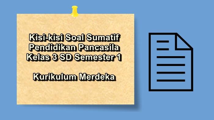 Kisi-kisi Soal Sumatif Pendidikan Pancasila Kelas 3 SD Semester 1 Kurikulum Merdeka Tahun 2025