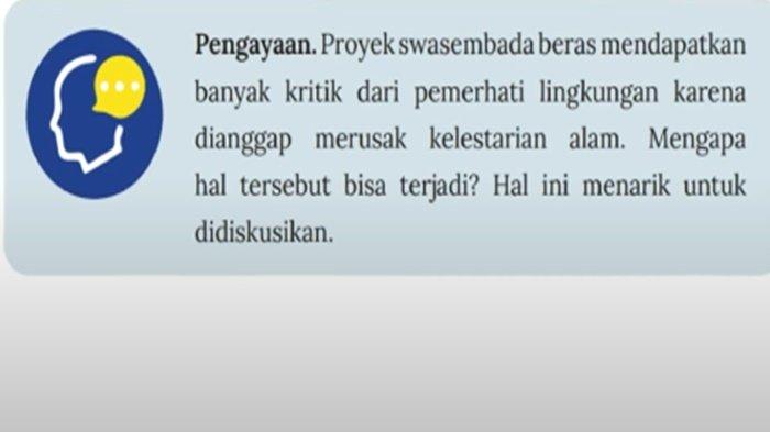 Kunci Jawaban IPS Kelas 9 SMP Halaman 147 Kurikulum Merdeka, Pertanyaan Pengayaan Proyek Swasembada