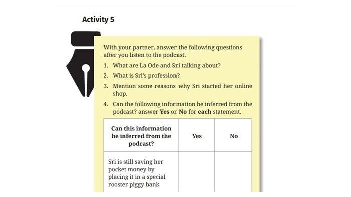 Kunci Jawaban Bahasa Inggris Kelas 12 SMA Halaman 67 Semester 1 Kurikulum Merdeka, Soal Activity 5