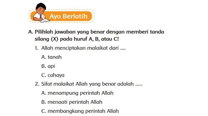 Kunci Jawaban PAI Kelas 2 SD Halaman 188 Semester 1 Kurikulum Merdeka, Pilihan Ganda Ayo Berlatih