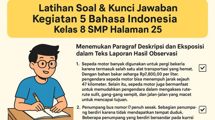 Latihan Soal Kegiatan 5 Bahasa Indonesia Kelas 8 SMP Halaman 25 Kurikulum Merdeka